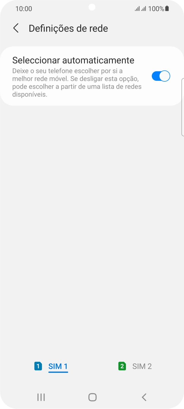 Prima o cartão SIM pretendido.