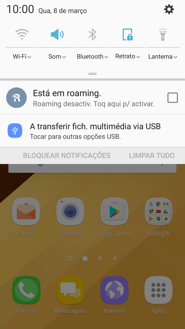 Prima o ícone de definições.