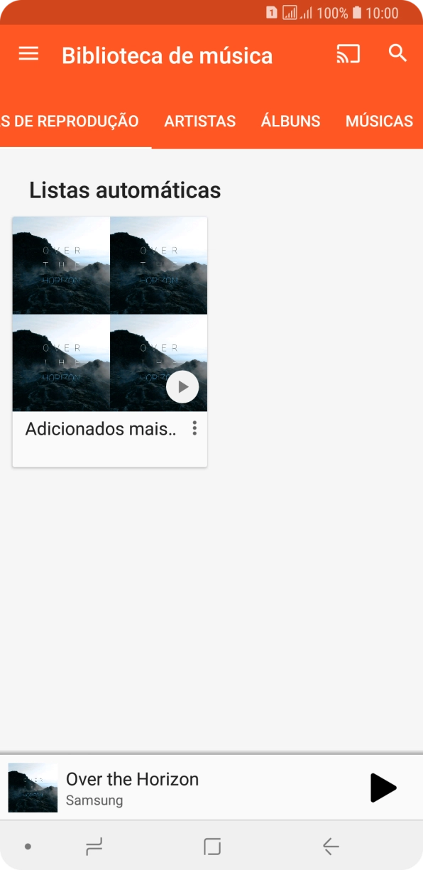 Prima a categoria pretendida e dirija-se ao ficheiro de música pretendido.