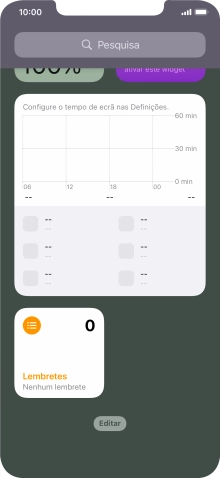 Mantenha premido o widget pretendido até aparecer um menu no ecrã.