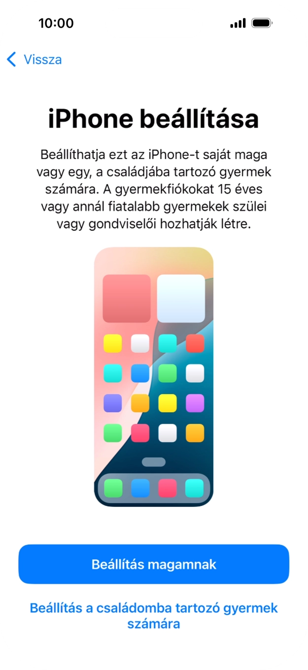 Válaszd a Beállítás magamnak lehetőséget.