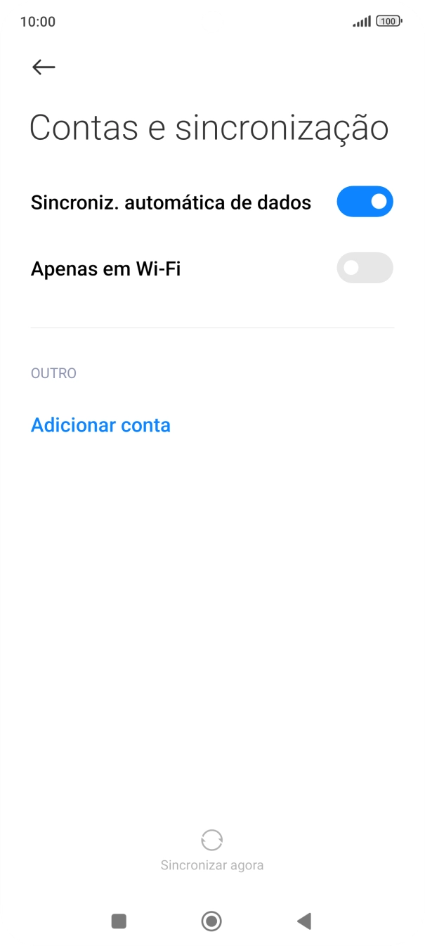 Prima Adicionar conta.