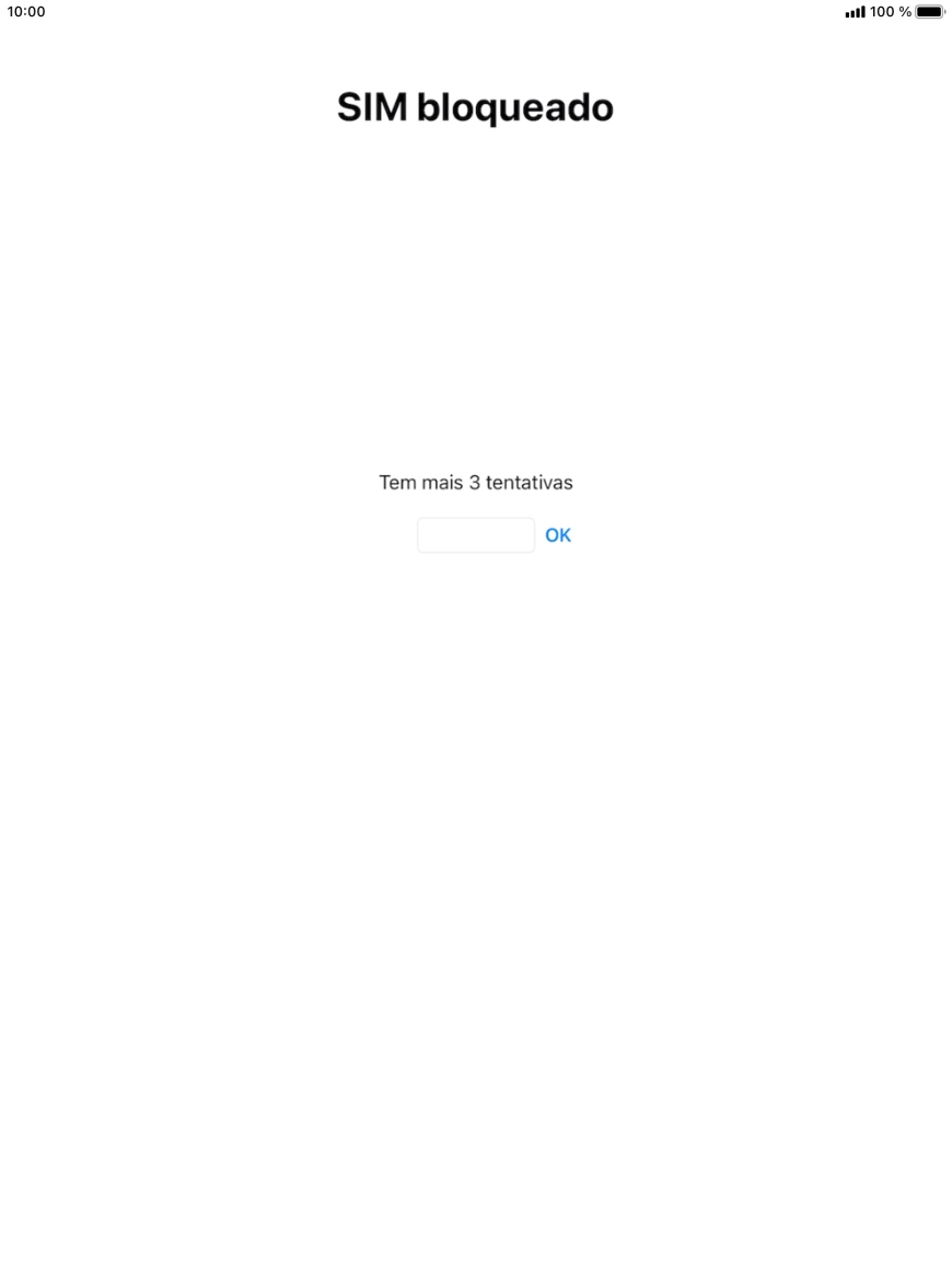 Se o cartão SIM estiver bloqueado, deve introduzir o código PIN e premir OK.