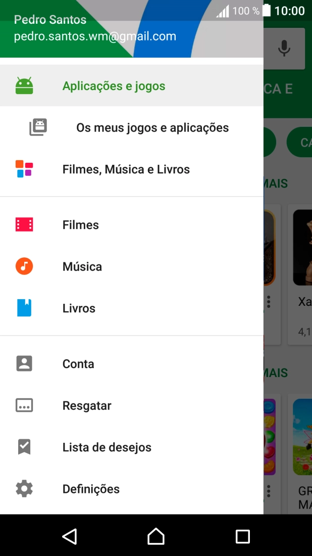 Prima Os meus jogos e aplicações.