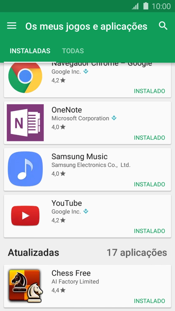 Prima a app pretendida.