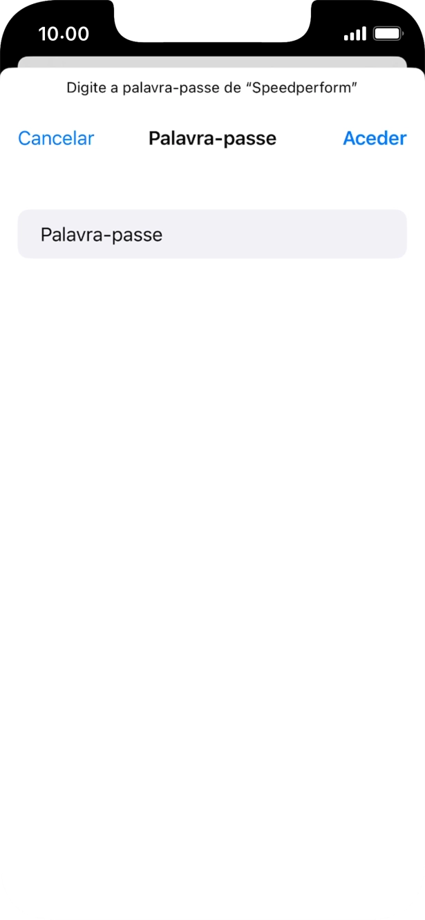 Introduza a password da rede Wi-Fi e prima Aceder.
