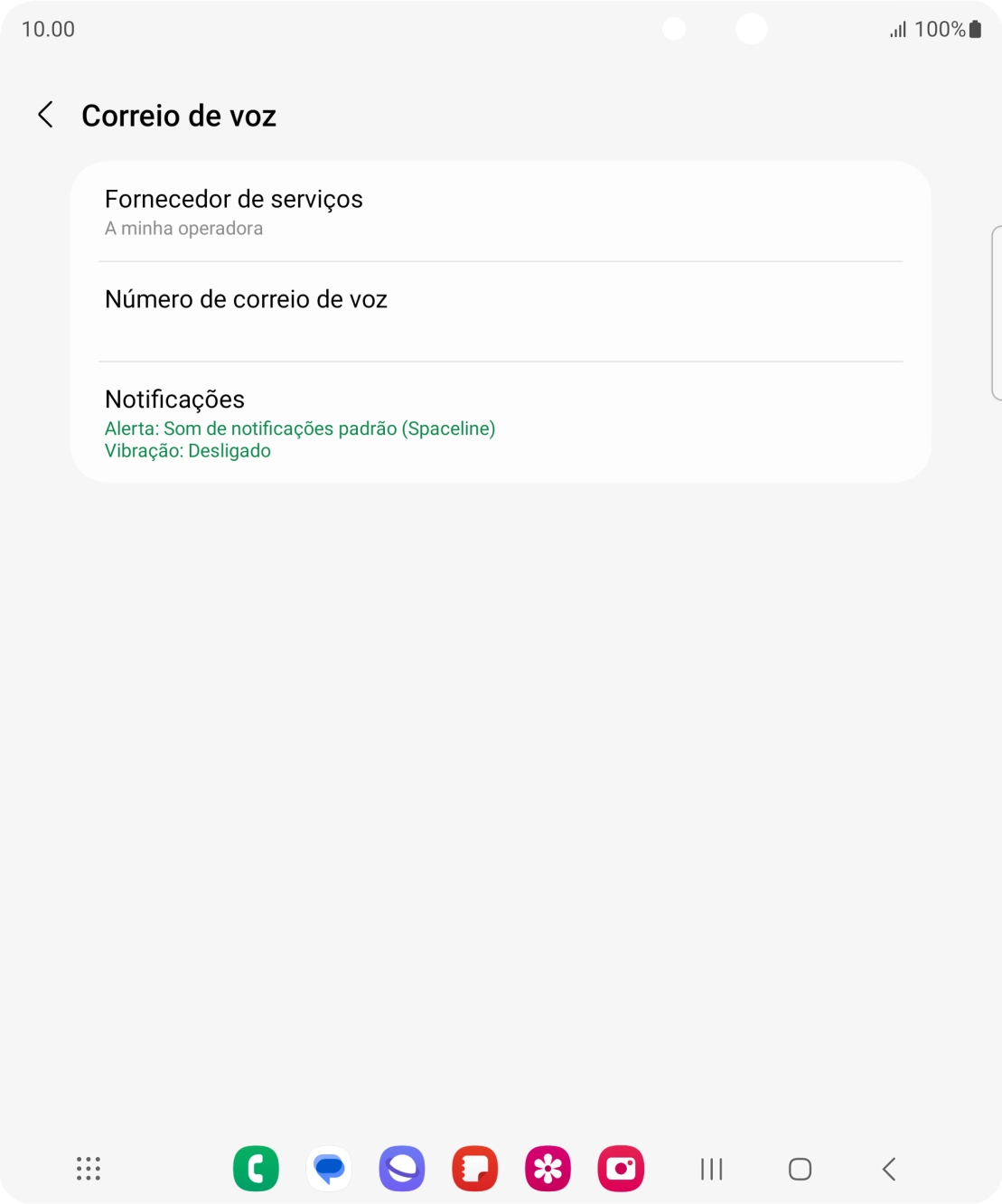 Prima Número de correio de voz.