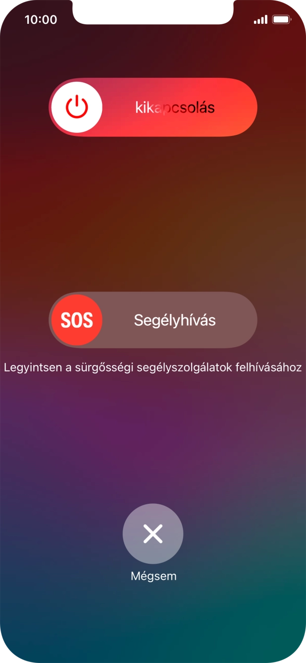 Kattints a kikapcsolás ikonra, és húzd az ikont jobbra.
