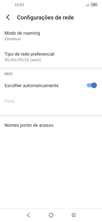 Prima Tipo de rede preferencial.