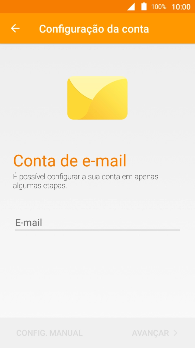 Prima E-mail e introduza o seu endereço de e-mail.