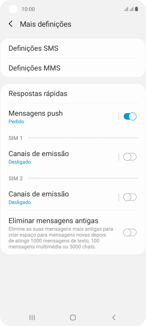 Prima Definições SMS.
