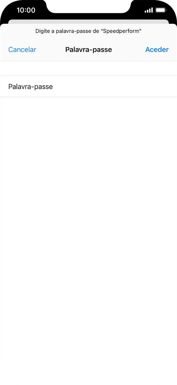 Introduza a password da rede Wi-Fi e prima Aceder.