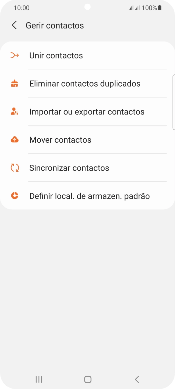 Prima Importar ou exportar contactos.