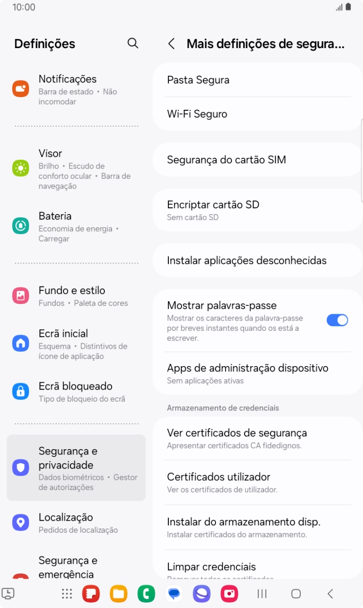 Prima Segurança do cartão SIM.