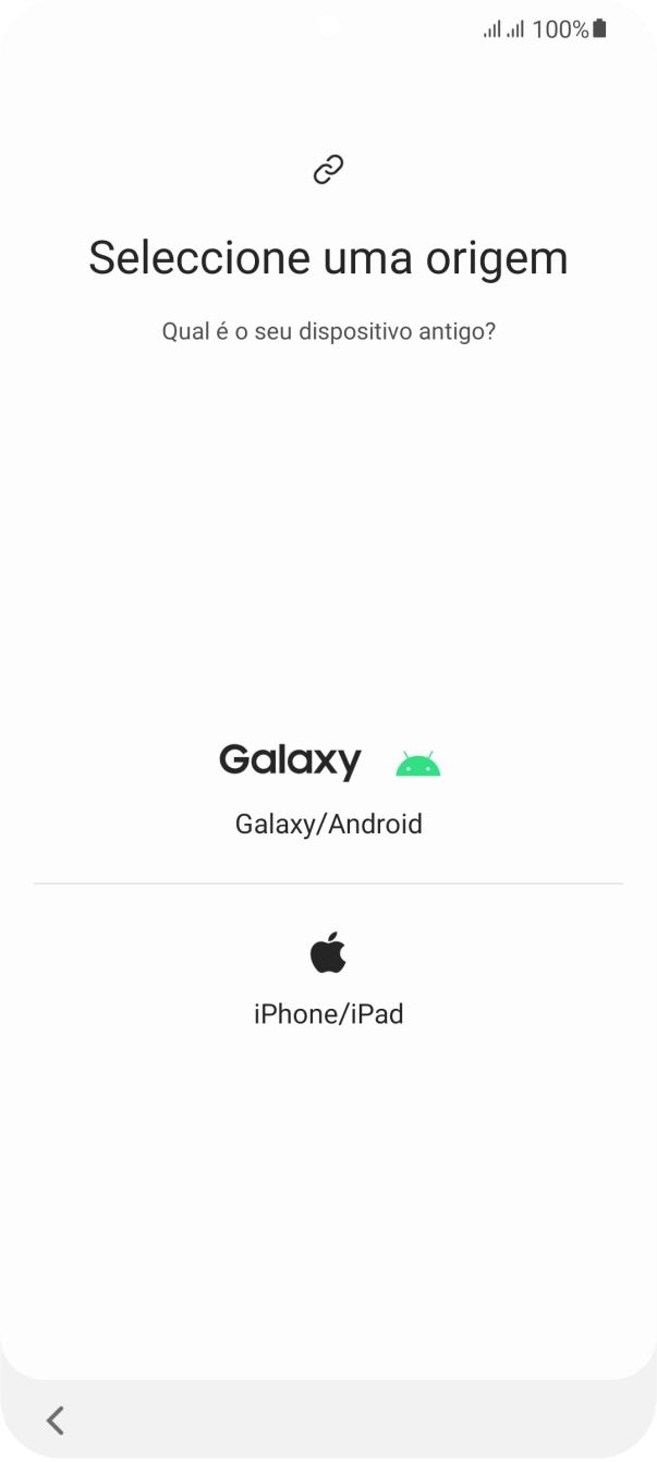 Prima a definição pretendida e siga as indicações no ecrã para transferir conteúdo de outro telefone.