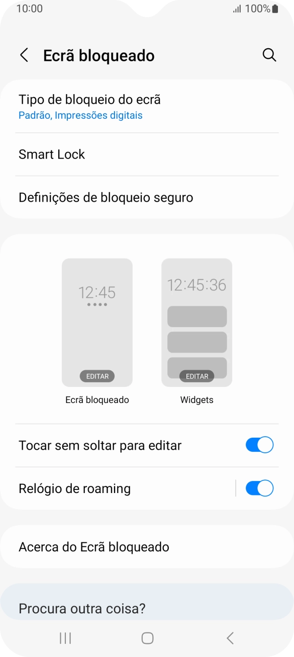 Prima Tipo de bloqueio do ecrã e introduza o código adicional de bloqueio do telefone que criou anteriormente.