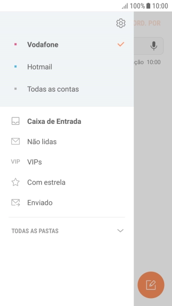 Prima o ícone de definições.