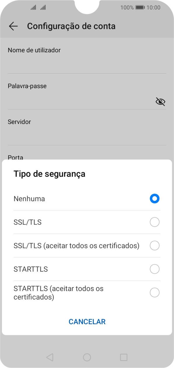 Prima Nenhuma para desativar a função.