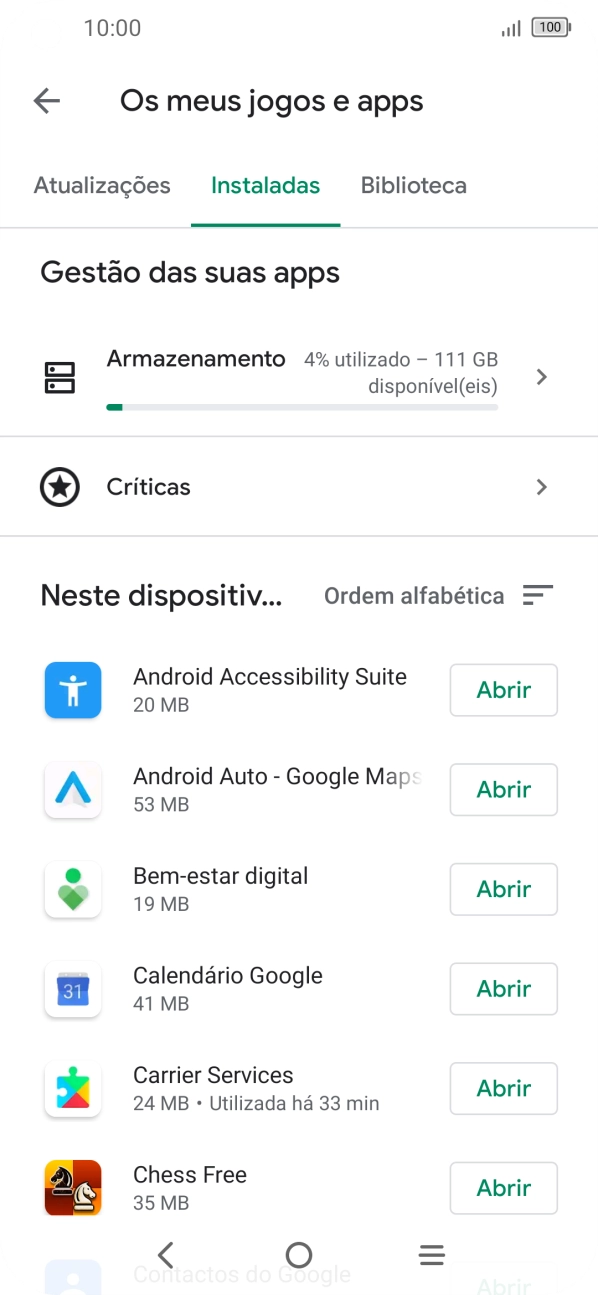 Prima a app pretendida.