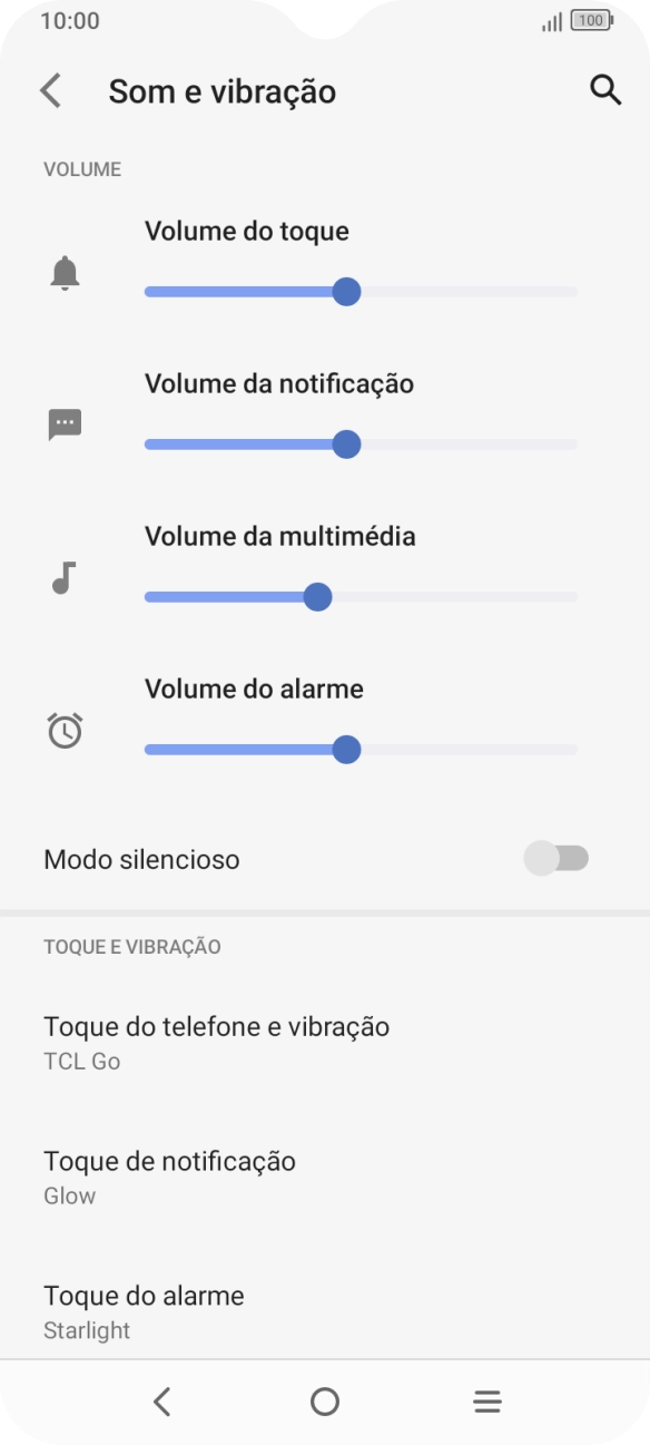 Prima Toque do telefone e vibração.