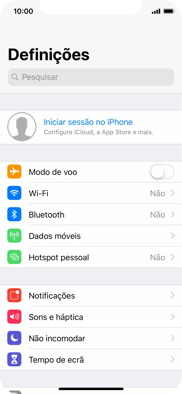 Prima Iniciar sessão no iPhone.