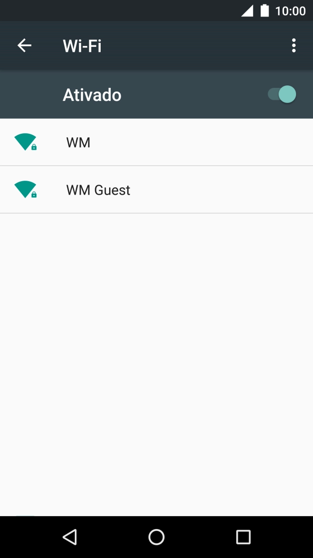 Prima a rede Wi-Fi pretendida.