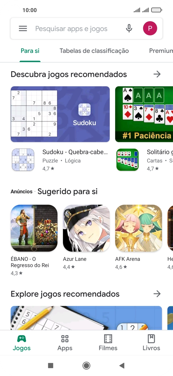 Prima a caixa de pesquisa.