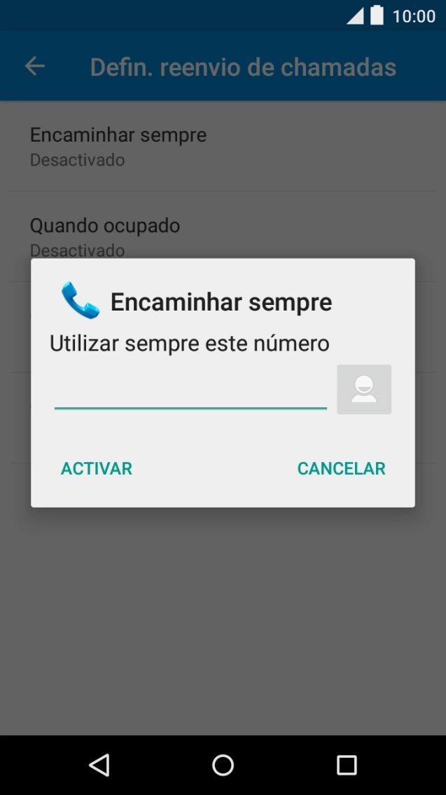 Introduza 123 e prima ACTIVAR.