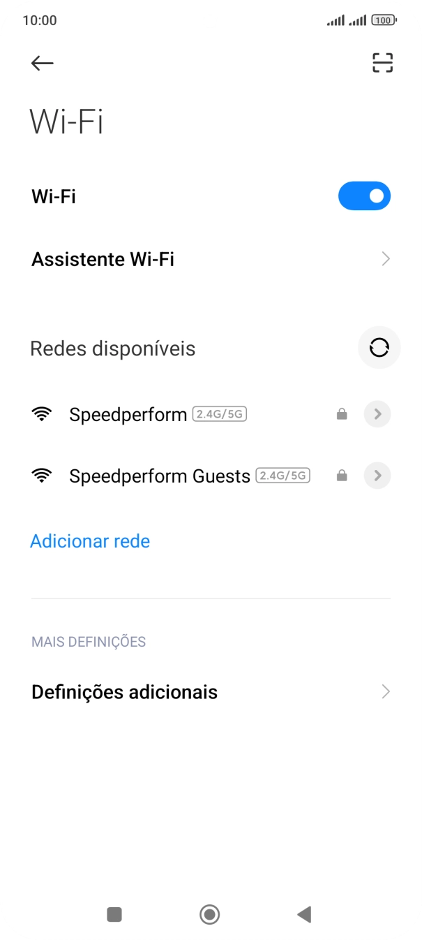 Prima a rede Wi-Fi pretendida.