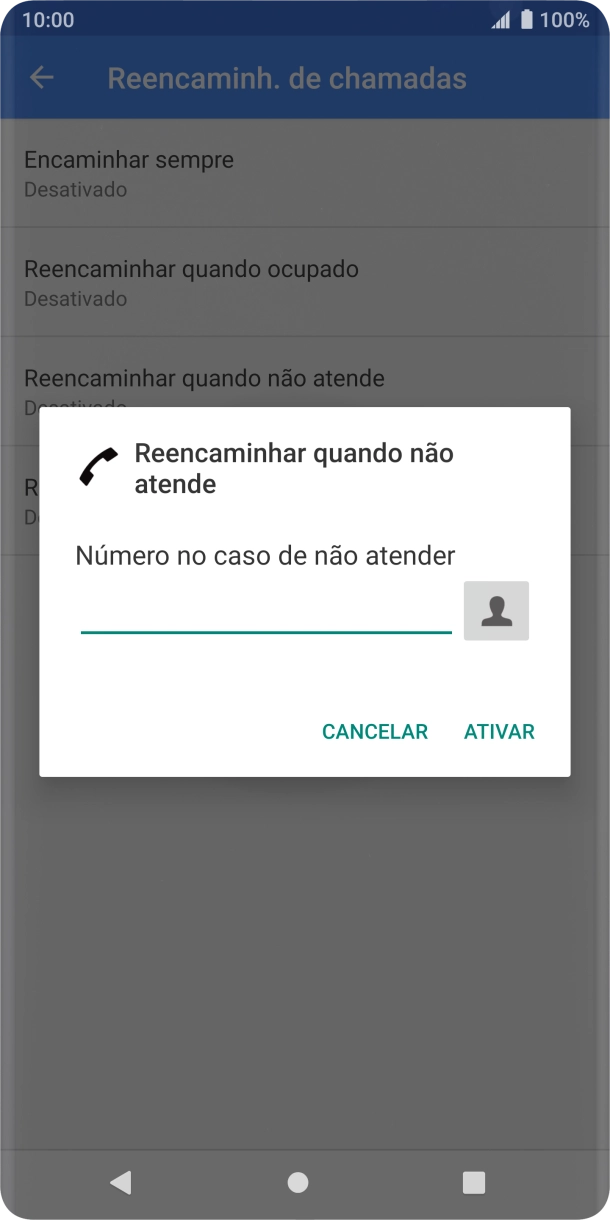 Introduza 123 e prima ATIVAR.