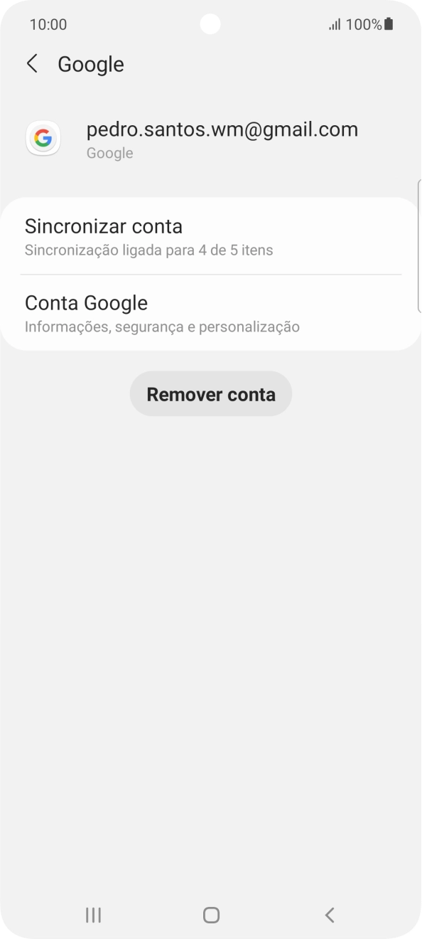 Prima Sincronizar conta.