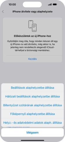 Válaszd a Beállítások alaphelyzetbe állítása lehetőséget.