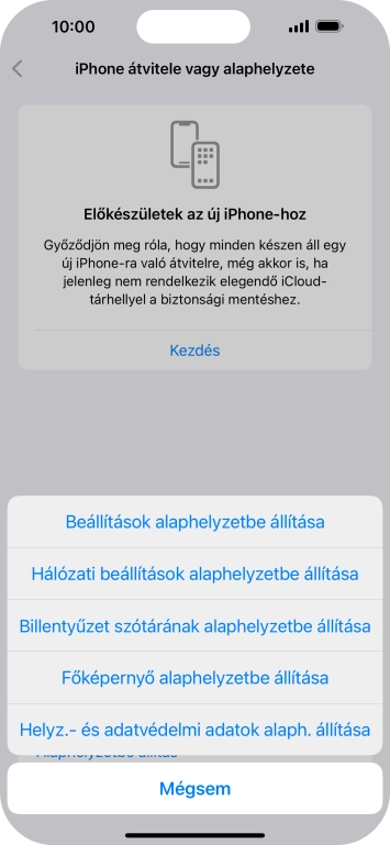 Válaszd a Beállítások alaphelyzetbe állítása lehetőséget.