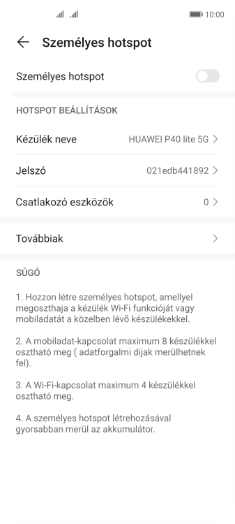 Válaszd a Készülék neve lehetőséget.