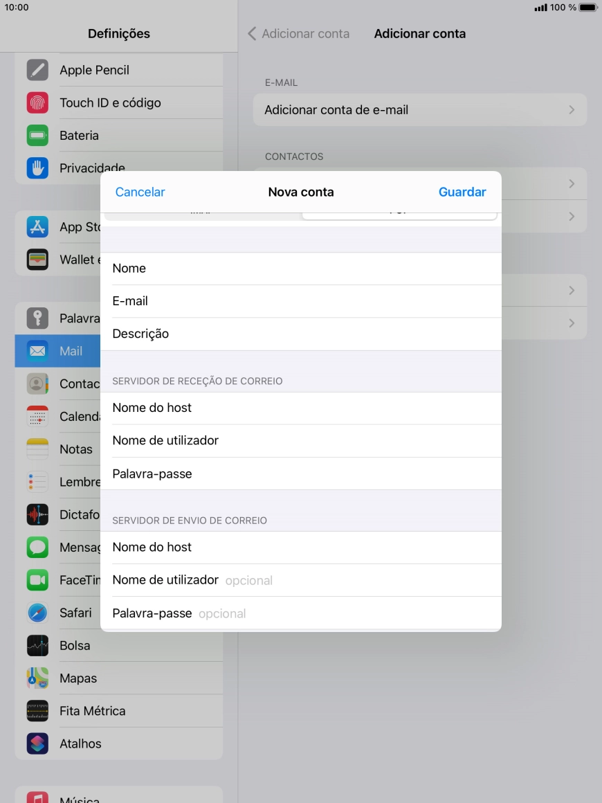 Prima Nome de utilizador e introduza o nome de utilizador da sua conta de e-mail.