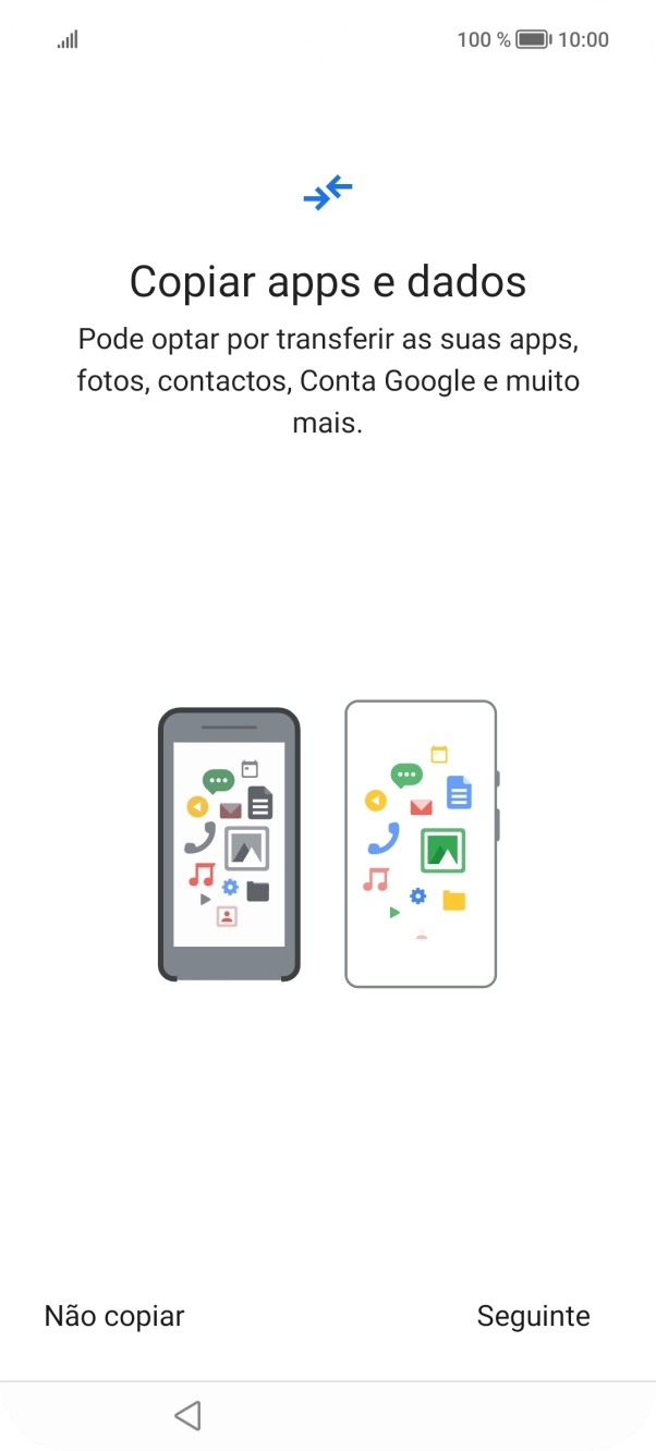 Prima Não copiar e siga as indicações no ecrã para terminar a ativação.