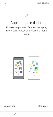 É possível transferir conteúdo de outro telefone quando o telefone for ativado antes da primeira utilização e quando o telefone tiver sido reiniciado. Quando esta imagem for mostrada no ecrã, o telefone está pronto para transferir conteúdo de outro telefone.