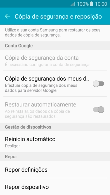 Prima Repor dispositivo.