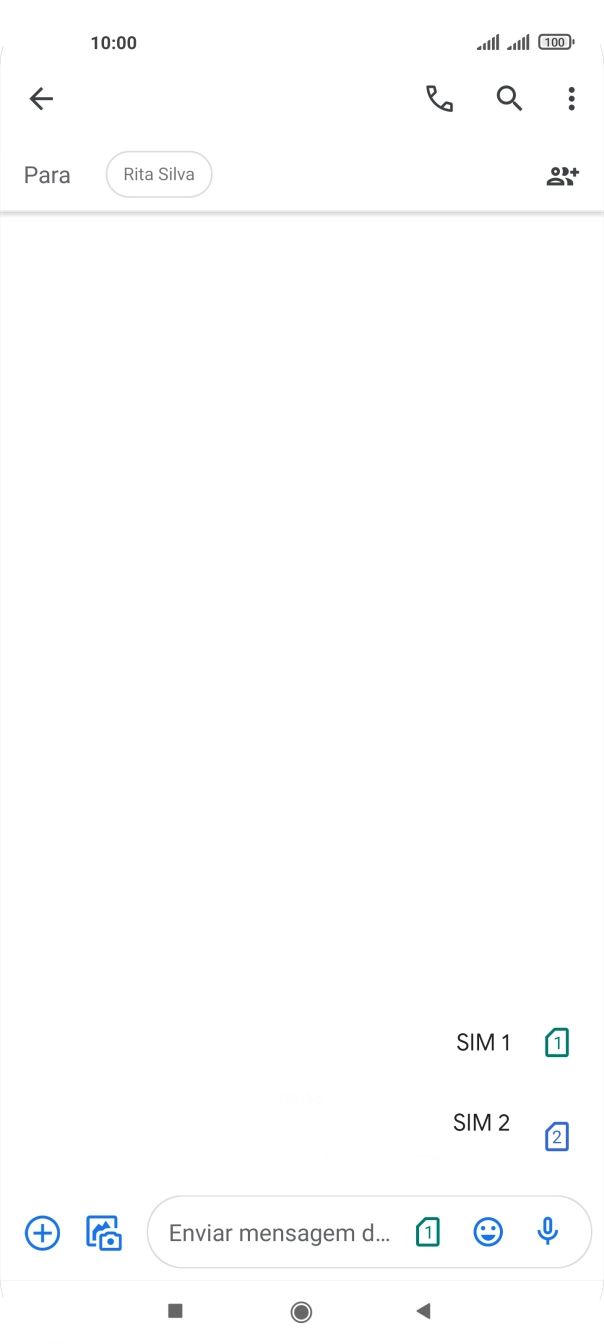 Prima o cartão SIM pretendido.