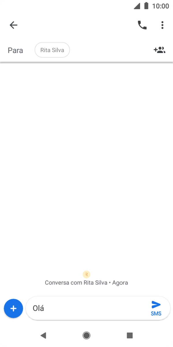 Prima o ícone para enviar quando terminar de escrever a sua mensagem curta.