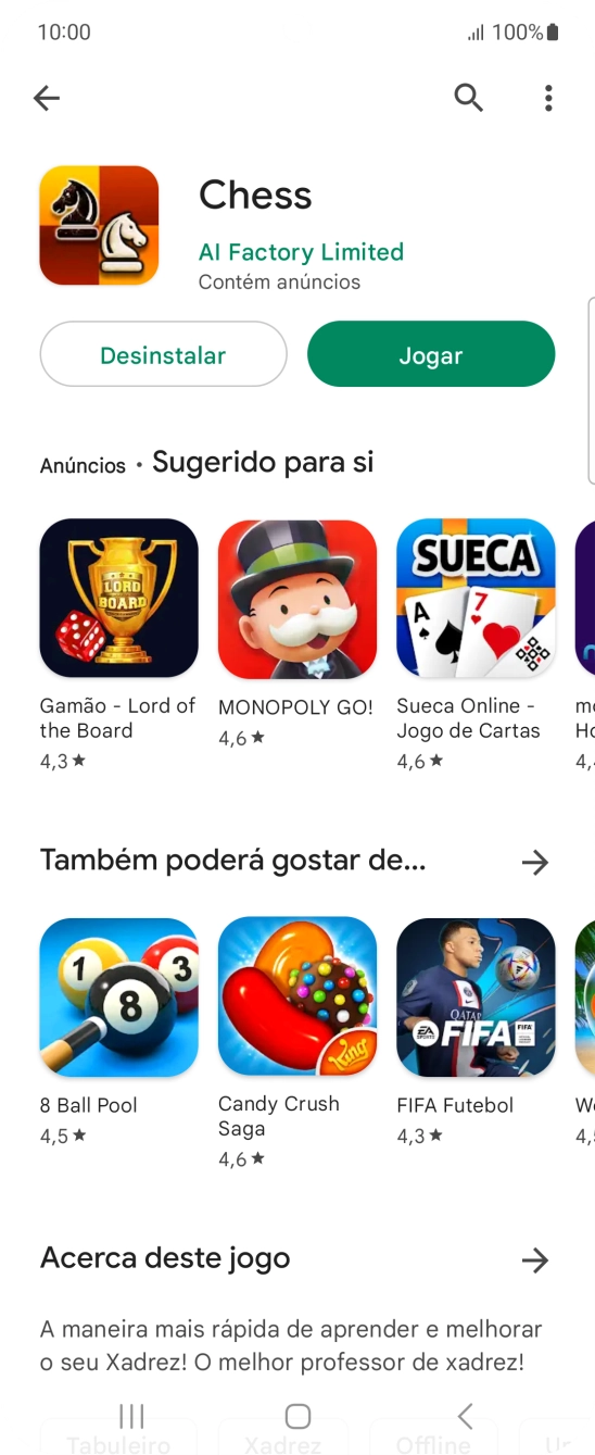 Prima a tecla de início para terminar e voltar ao ecrã inicial.