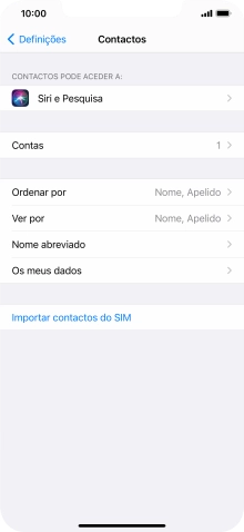 Prima Importar contactos do SIM.