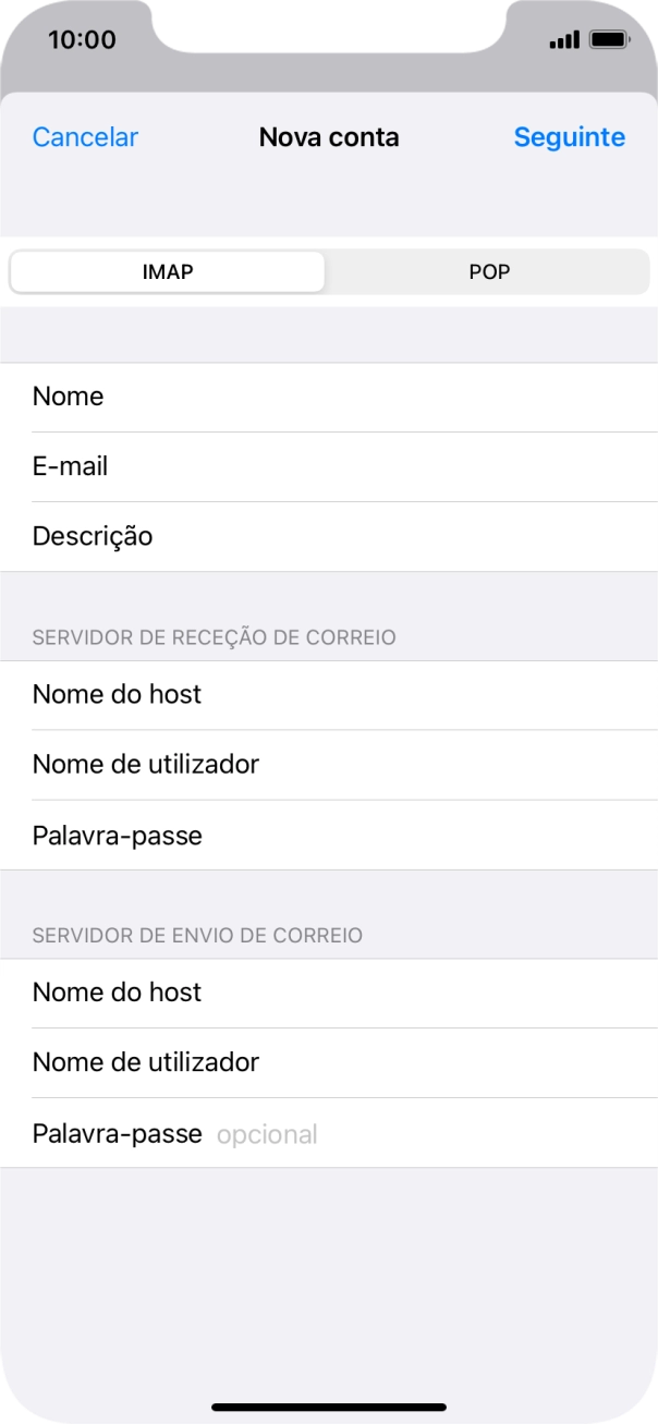Prima Palavra-passe e introduza a password da sua conta de e-mail.