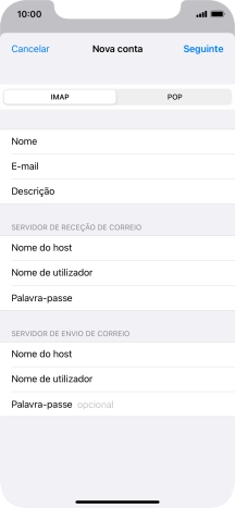 Prima Palavra-passe e introduza a password da sua conta de e-mail na Vodafone.