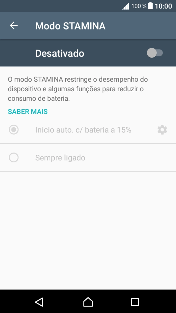 Prima o indicador para ativar a função.