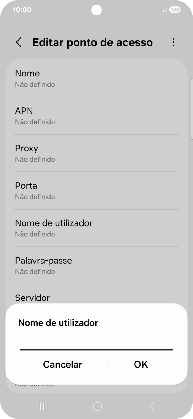 Introduza vodafone e prima OK.