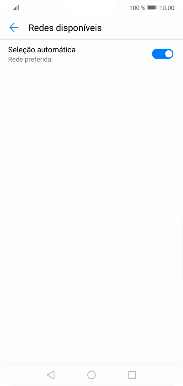 Para selecionar a rede manualmente, prima o indicador junto a 
