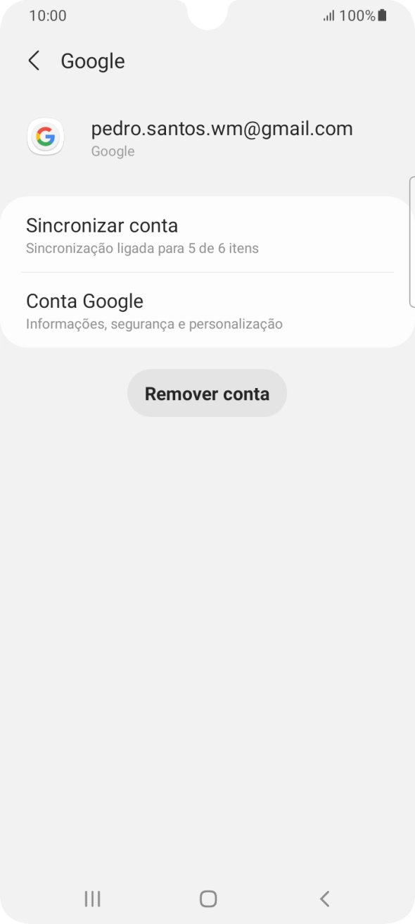 Prima Sincronizar conta.