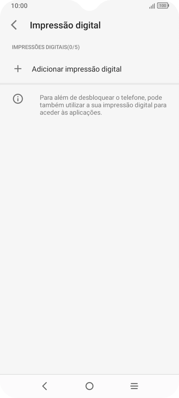 Prima Adicionar impressão digital.