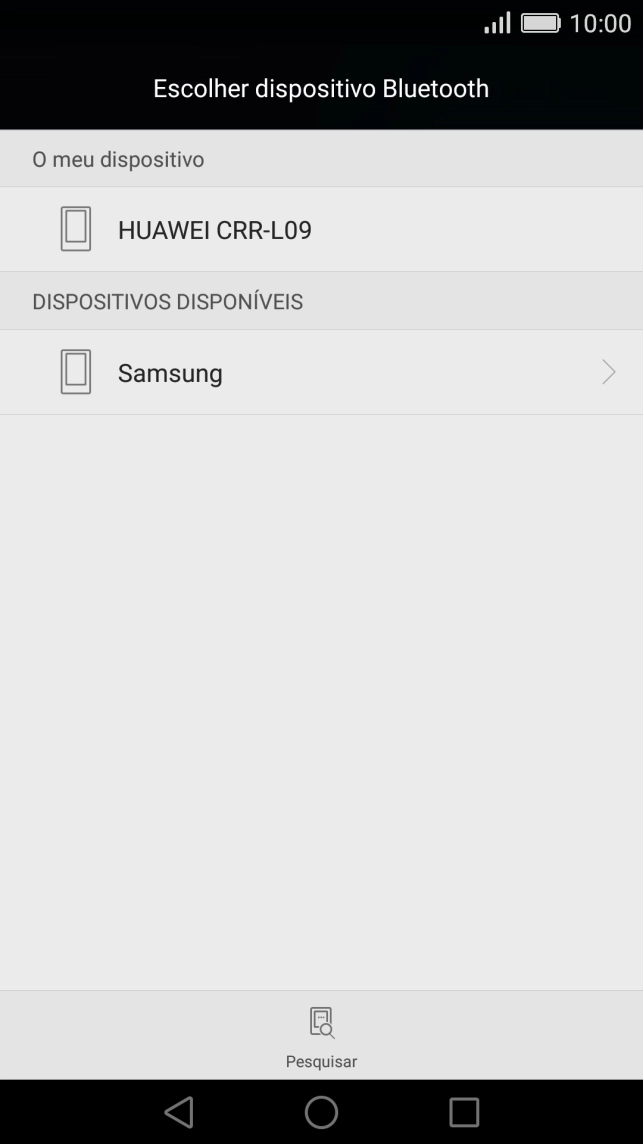Prima o dispositivo Bluetooth pretendido e aguarde um momento enquanto o ficheiro é transferido.